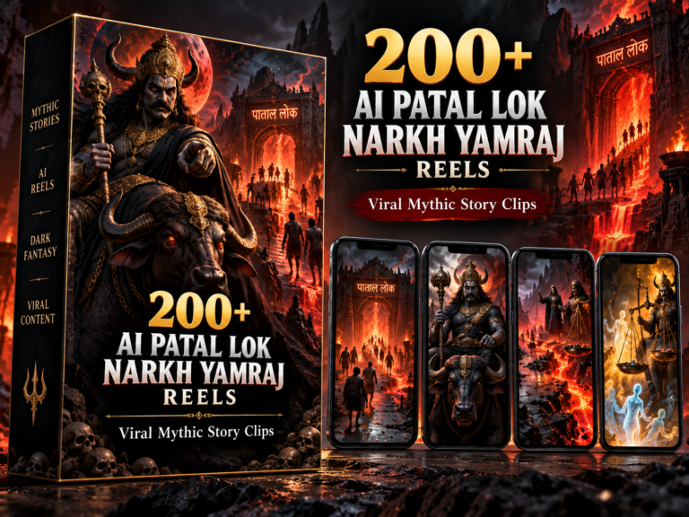 200+ AI Patal Lok Narkh Yamraj Reels β Yamraj-inspired underworld mythology, dark fantasy and Hindi story visuals - Reels Bundle