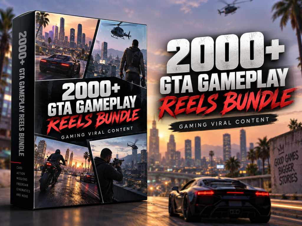 2000+ GTA V Gameplay Reels Bundle – Viral Gaming Clips & Action Shorts