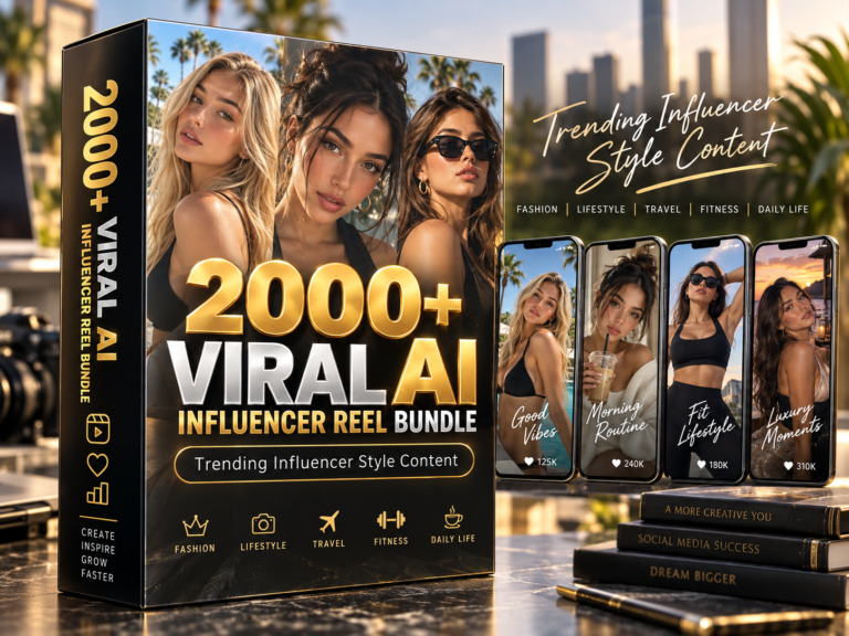2000+ Viral AI Influencer Reel Bundle – AI influencer-style fashion, lifestyle, travel and creator-focused visuals - Reels Bundle
