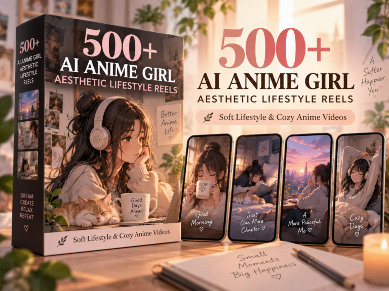 500+ AI Anime Girl Aesthetic Lifestyle Reels – soft anime girl lifestyle, cozy scenes and aesthetic everyday moments - Reels Bundle