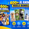 600+ AI Animal Reels Bundle – AI-generated animals, cute pet-style scenes and entertaining animal visuals