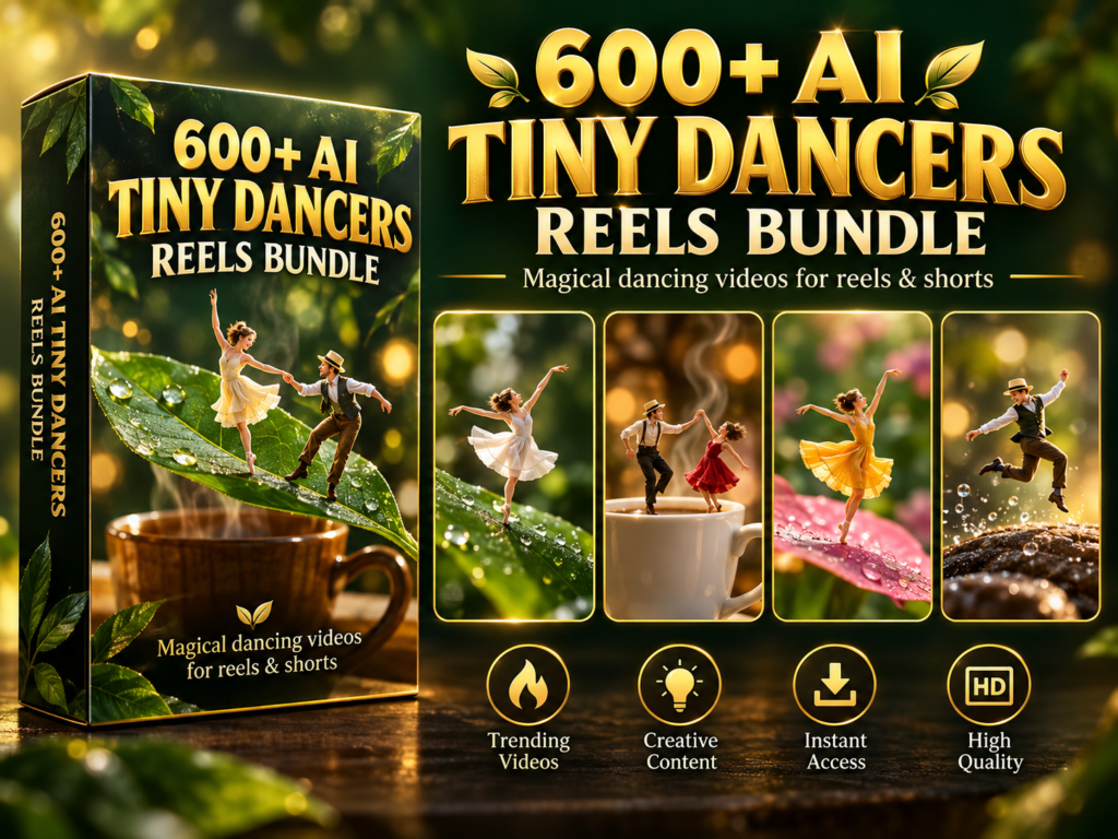 600+ AI Tiny Dancers Reels Bundle – tiny AI dancer characters, magical movement and visually playful dance scenes