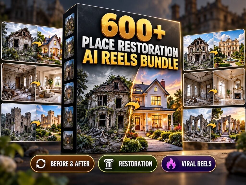 600+ Place Restoration AI Reels Bundle