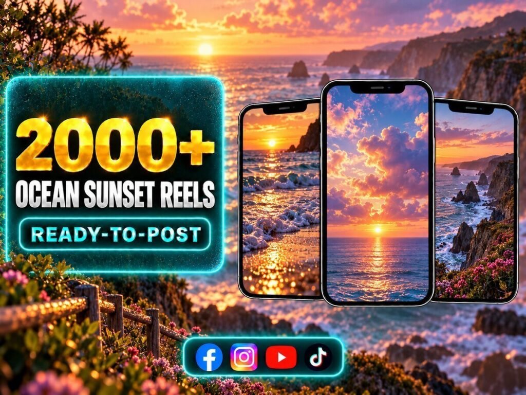 2000+ Ocean Sunset Cloud Reels Bundle – ocean, sunset, cloud and dreamy nature visuals