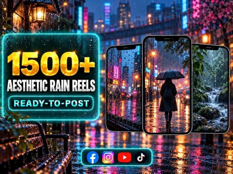 1500+ Aesthetic Rain Reels Bundle – rainy scenes, moody visuals and relaxing aesthetic moments
