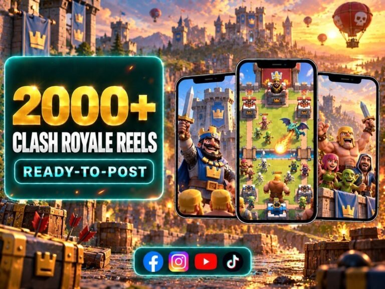 2000+ Clash Royale & Clash of Clans Reels Bundle โ Clash Royale and Clash of Clans gameplay clips, edits and memorable moments
