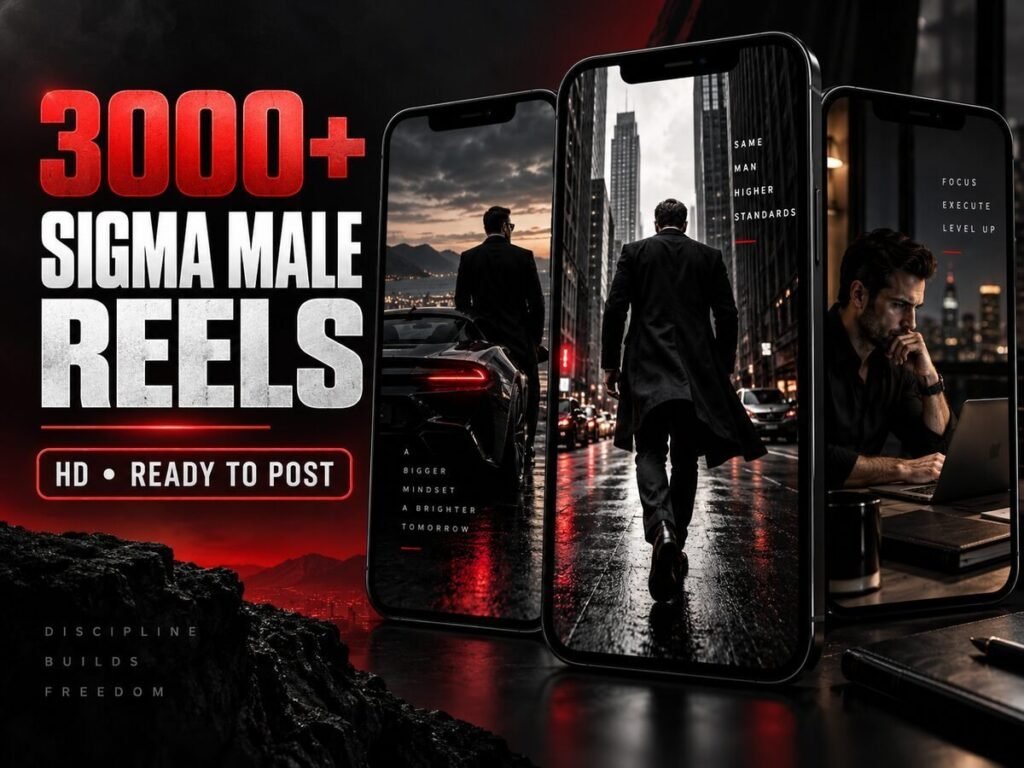 3000+ Sigma Male Reels Bundle – attitude, discipline, confidence and mindset-oriented short videos