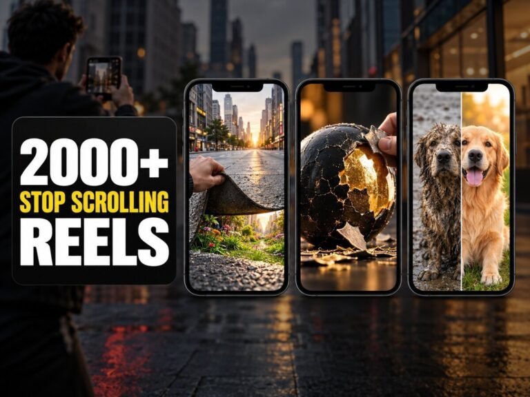 2000+ Stop Scrolling Reels Bundle – attention-grabbing short videos designed around strong visual hooks and unusual moments