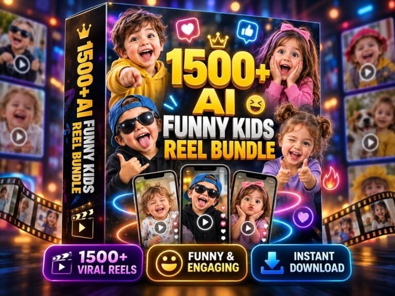 1500+ AI Funny Kids Reels Bundle – AI-styled funny kids and baby moments with playful family-friendly humour