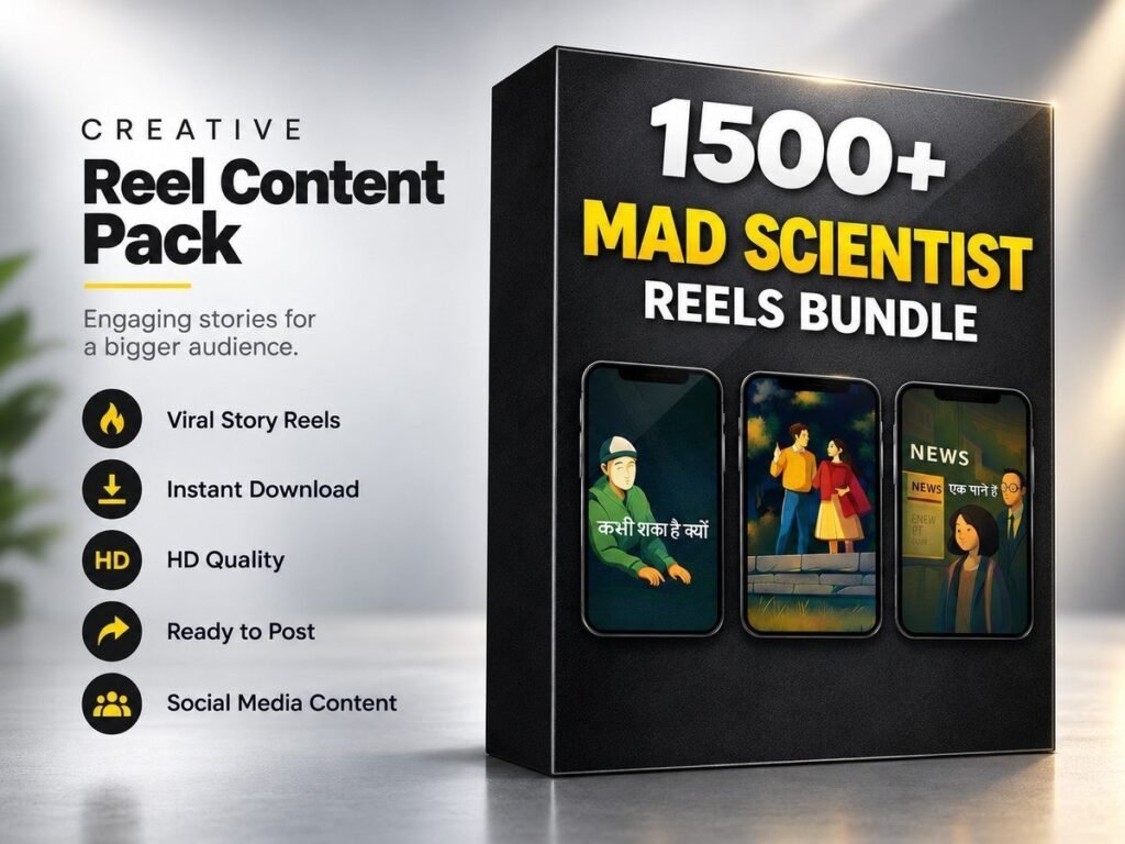 1500+ Mad Scientist Reels Bundle – AI Story & Pookie Voice Videos – Mad Scientist Reels Bundle