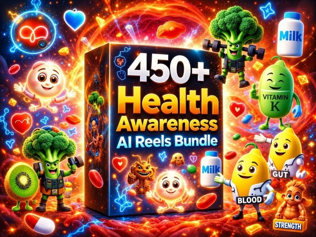 450+ AI Health Awareness Reels Bundle – Health, Wellness & Nutrition Videos – AI Health Awareness Reels Bundle