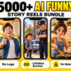 5000+ AI Funny Story Reels Bundle – AI comedy stories, animated funny characters and entertaining short narratives