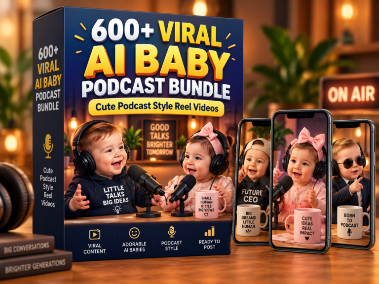 600+ AI Baby Podcast Bundle – cute AI baby hosts, podcast-style conversations and funny talking-baby scenes - Reels Bundle