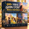 600+ Ghibli Style Reels Bundle – warm anime-inspired scenes, whimsical characters and cinematic animated storytelling