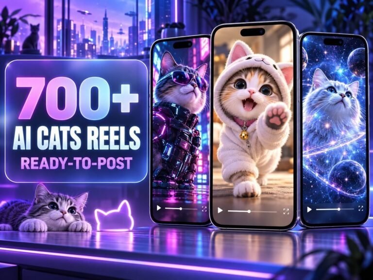 700+ AI Cats Reels Bundle – cute and entertaining AI-styled cat videos with expressive pet moments