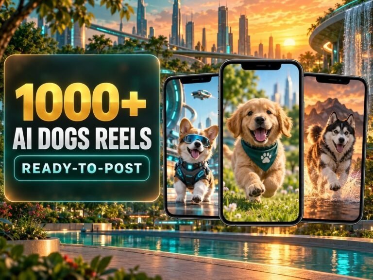 1000+ AI Dogs Reels Bundle – AI-styled dog and pet content built around cute, funny and shareable moments