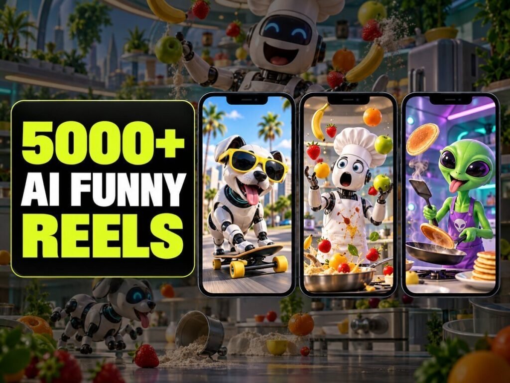 5000+ AI Funny Reels Bundle – AI-generated comedy, funny situations and meme-friendly short videos