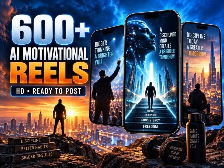 600+ AI Motivational Reels Bundle β AI-styled motivation, mindset and success-oriented videos