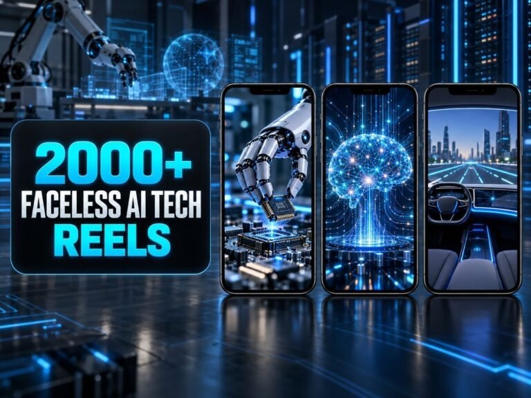2000+ Faceless AI Tech Reels Bundle β AI, technology, futuristic concepts and faceless tech-oriented visuals