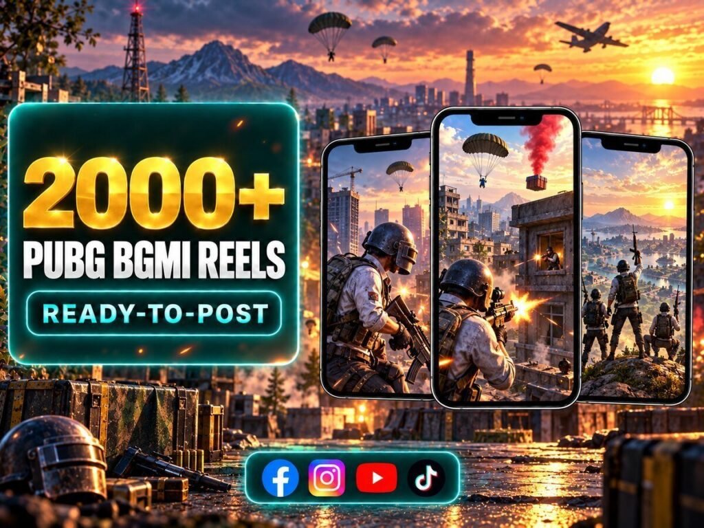 2000+ PUBG BGMI Reels Bundle – PUBG and BGMI battle clips, edits and gaming highlights