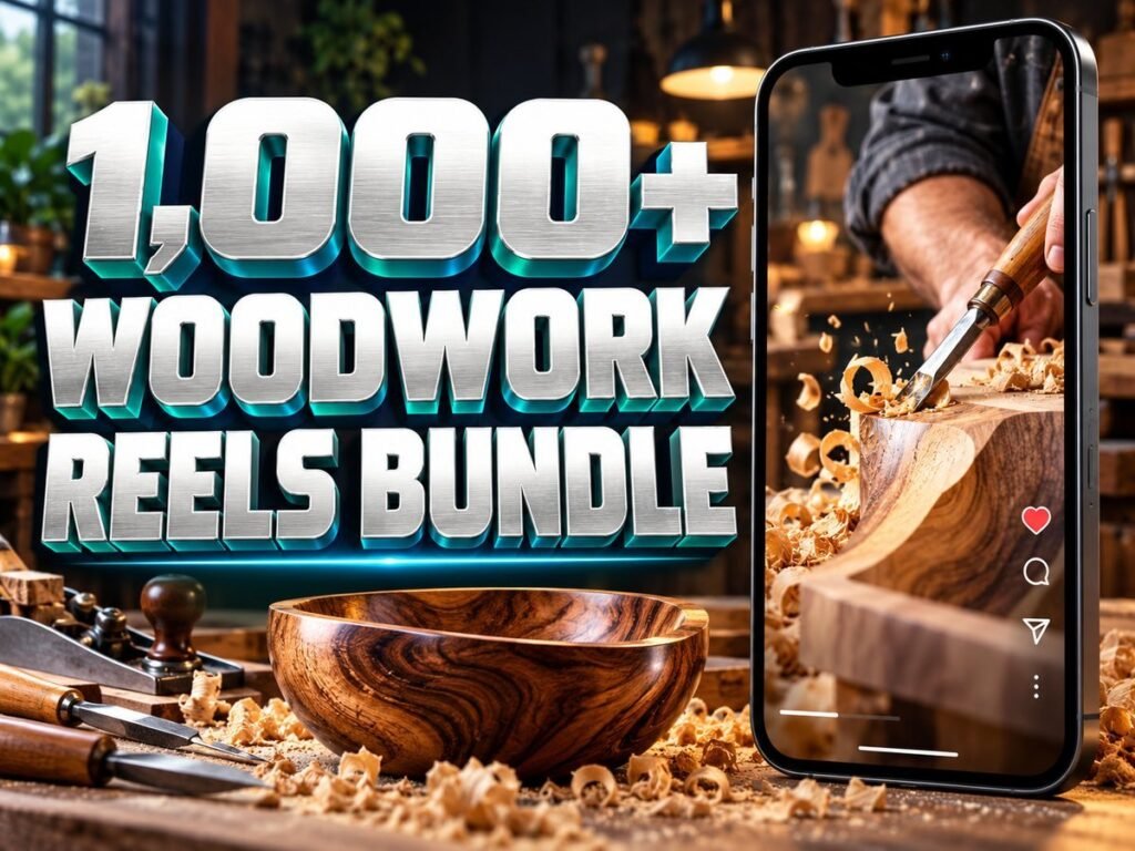 1,000+ Woodwork Reels Bundle – Premium 720p Videos